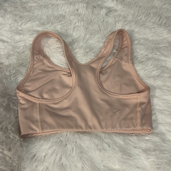 Nike Dri Fit Sports Bra Pink w Black Swoosh Size XS - Picture 2 of 5